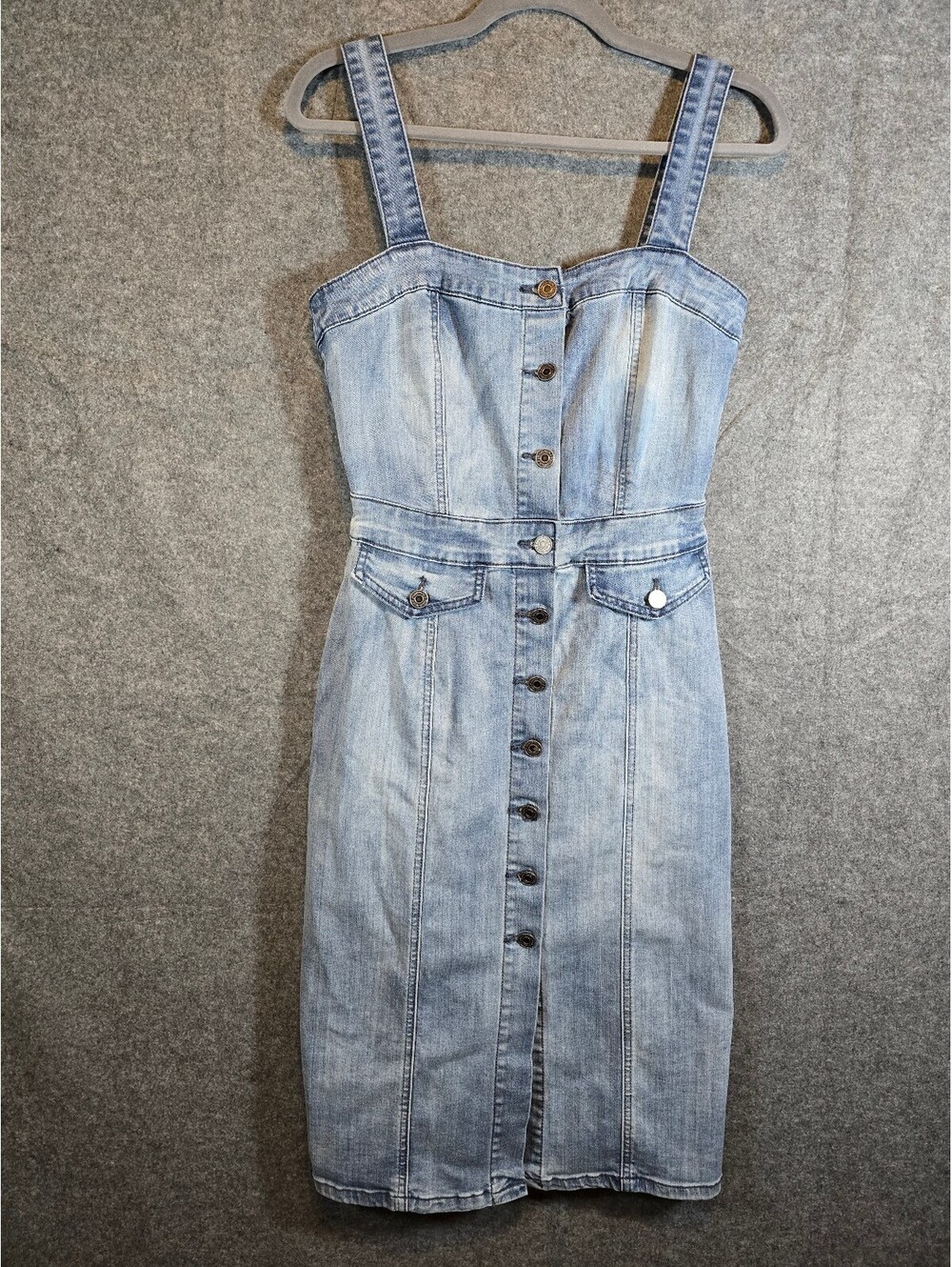 Indigo Rein Vintage-Inspired Size Small Denim Button-Front Dress